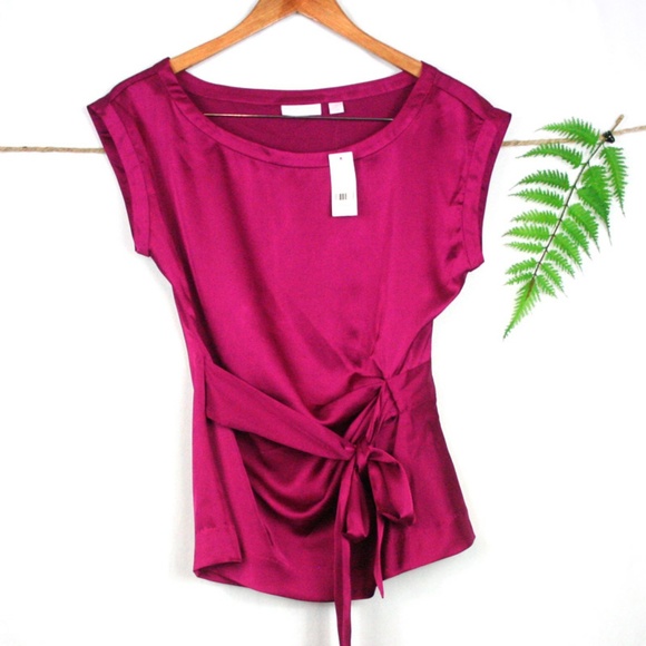 New York & Company Tops - NY&C Fuchsia Side Tie Career top